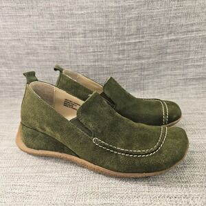 David Aaron Women Suede Loafers Slip On Comfort Driving Shoes Green Size 9.5N